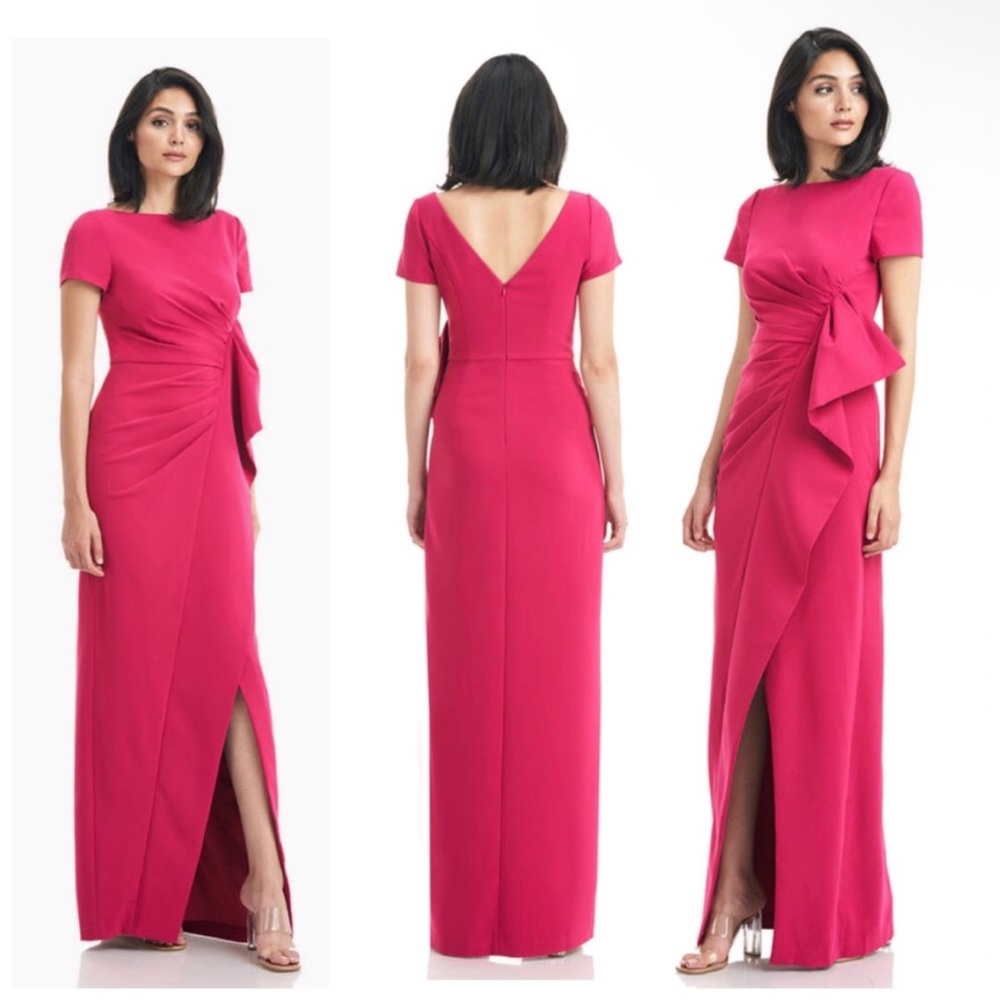 NWT Kay Unger Franca Column Gown Sangria Size 4